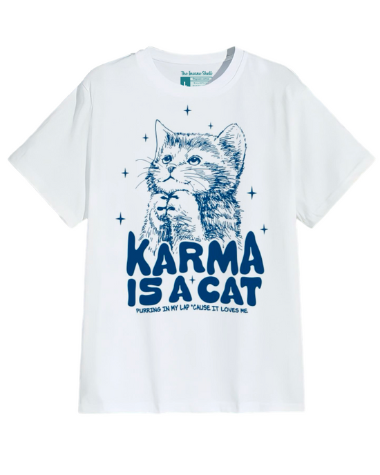 Karma is a cat Oversized T-Shirt